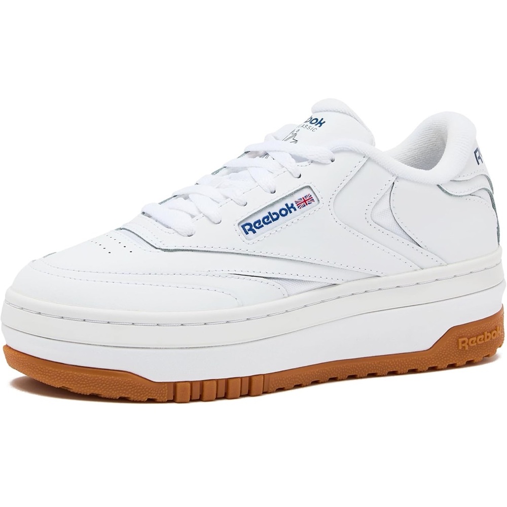 Reebok Classic White Sneakers with Brown Sole
